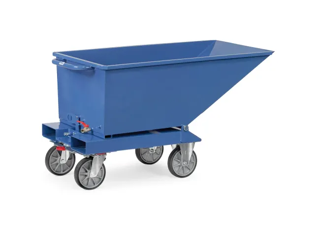 Afvalbakken 4701a Ral5007 250l 750kg Aftapkraan