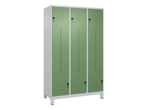 Z-garderobekast,HxBxD 1950x1200x500mm,vak B 200/400mm,draaigrendel
