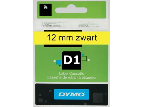 Labeltape Dymo 45018 D1 S0720580 12mmx7m zwart op geel