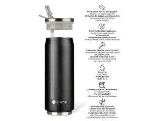 Thermosbeker Les Artistes Paris blik 500ml Rood Met Rietje - 6