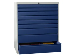 ladekast HxBxD 1200x1023x600mm 9laden RAL7035 front RAL5010 - 2