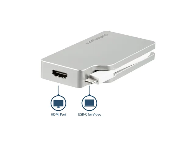 Aluminium A/v Reisadapter 4-in-1 Usb-c Naar Vga, Dvi, Hdmi Of Mdp 4k