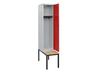 locker met bank,HxBxD 1950x400x815mm,1vak,vak B 400mm,draaigrendel - 2