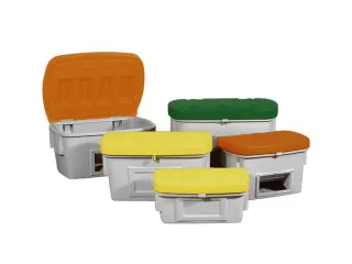 strooigoedbak,100l,HxBxD 460x975x705mm,PE,grijs,deksel oranje - 1