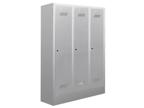 lockerkast v. kinderen,HxBxD 1600x930x500mm,3vak,RAL7035,front RAL6011