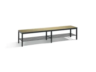 omkleedbank,HxLxD 438x2000x353mm,HPL eiken-sereno,frame staal RAL7021 - 1