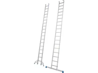 schuifladder,2x18,sporten,balk L 5,2-9,15m,2-dlg.,aluminium - 3