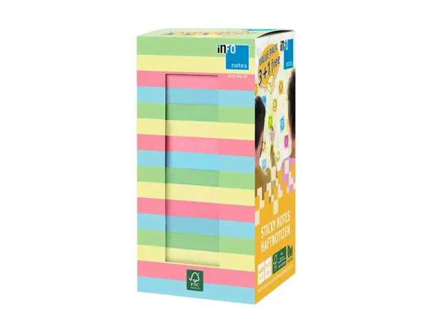 75X75Mm 400 Feuilles Pack Économique 100X Vert Pastel 100X Jaune Past