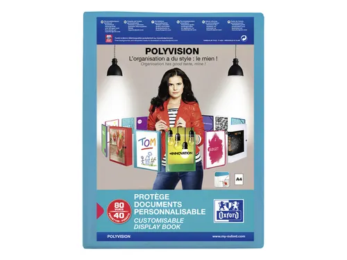 Showalbum Oxford Polyvision A4 40 Tassen PP blauw