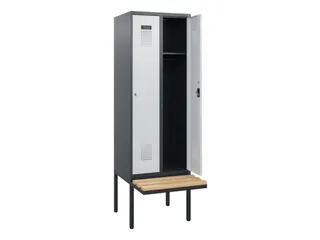 locker met bank,HxBxD 1950x600x815mm,2vak,vak B 300mm,cilinderslot - 1