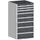 ladekast HxBxD 1200x650x650mm 8laden romp RAL7035 front RAL7016