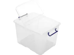 Opbergbox 40 Liter Plastic Transparant Met Gedeelde Deksel