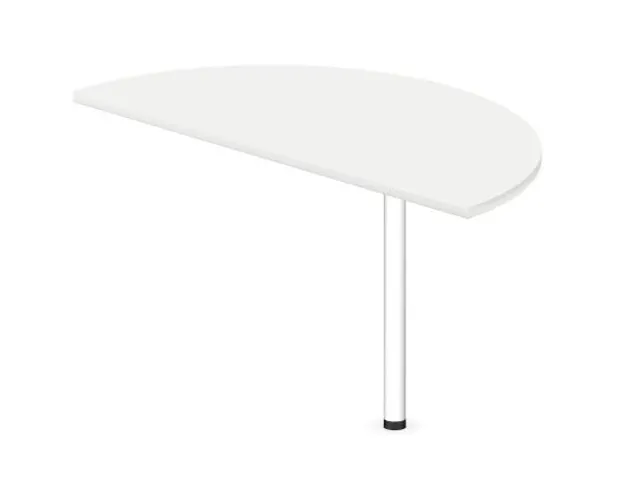 aanbouwtafel,i.h.v.,HxBxD 720-840x1200x600mm,halfrond,Bl-wit