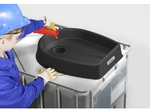 trechter,v. IBC inhoud 600-1000l,PE,vulcapaciteit 30l