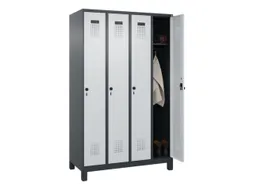 locker,HxBxD 1950x1200x500mm,4vak,vak B 300mm,draaigrendel,voeten