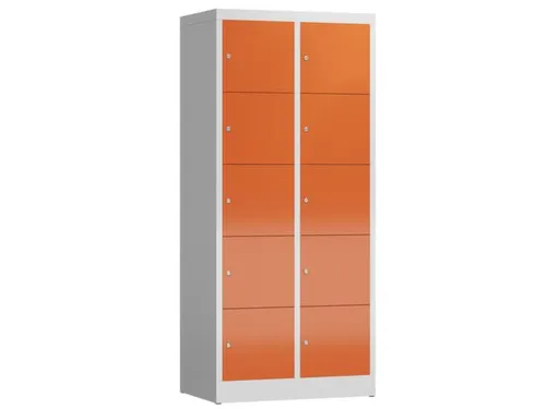 lockerkast,HxBxD 1800x800x500mm,2x5vakken,cil.-slot,romp RAL7035