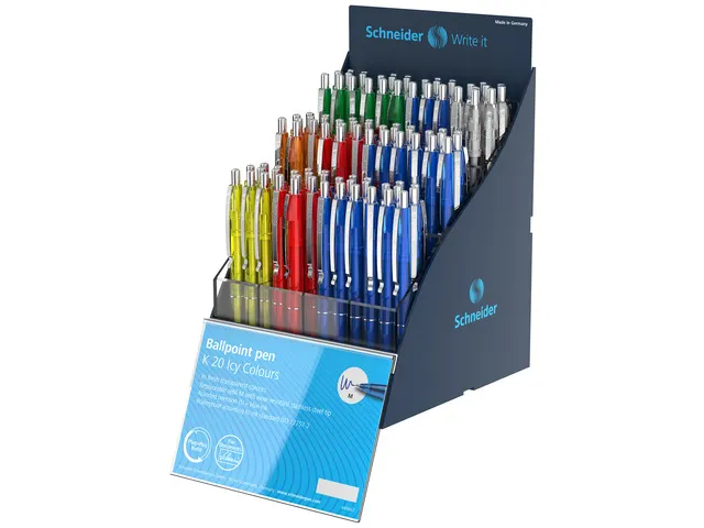 Balpen Schneider K20 inchIcy Colours" SIS-display a 100 stuks assorti