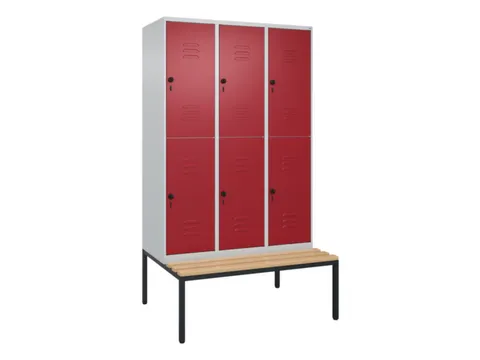 armoire vestiaire avec banc à deux niveaux HxlxP 2120x1200x815mm