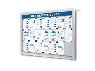 Outdoor mededelingenbord 21x A4 met logopaneel LED verlicht - 5