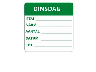 LabelLORD PL Dagetiket Dinsdag 50x50mm Groen Flushlabel 250 stuks - 1