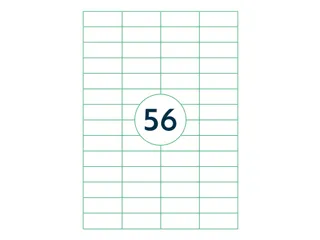 Etiketten Zelfklevend Wit 56 op A4 52.5x21.2mm 1000 Vel - 1