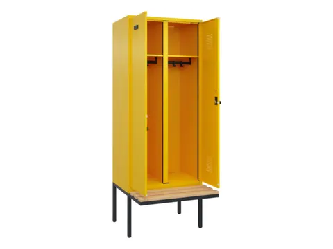 locker met bank,voor scheiding van kleding,HxBxD 2120x800x815mm,2vak