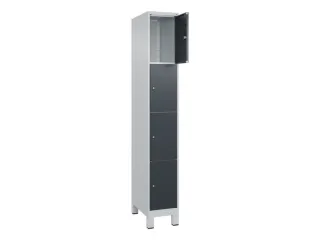 lockerkast,HxBxD 1950x300x500mm,1x4vakken,vak B 300mm,cil.-slot,voeten - 2