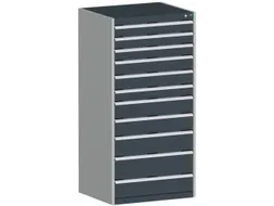 ladekast HxBxD 1600x800x750mm 11laden RAL7035 front RAL7016