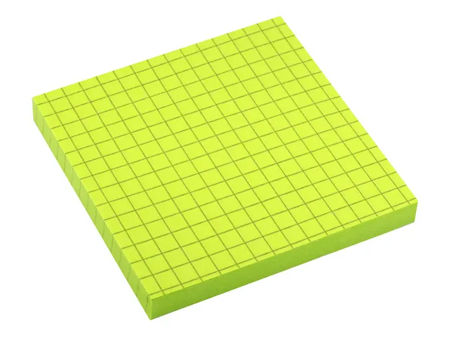 Bloc-mémos 75x75mm quadrillé vert brillant bloc de 80 feuillets