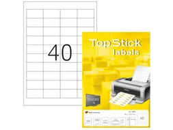 Etiketten universele labels A4 permanent 48,5x25,4mm Wit 4000 stuks