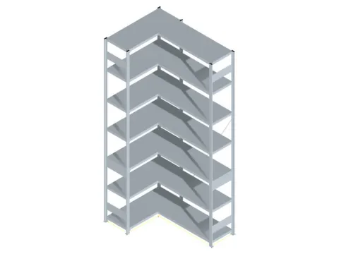 Hoekstelling Hxbxd 3000x1060/1415x435mm Veldlast 900kg 2x7legborden