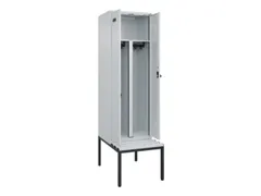 PBM-locker met bank,HxBxD 2120x600x815mm,2vak,vak B 300mm,draaigrendel