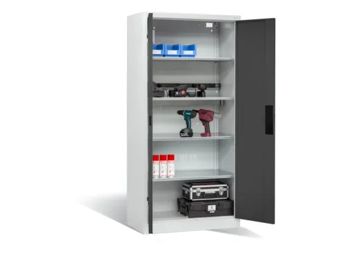 acculaadkast 1950x930x500mm 5stekkerdozen 230V cil.-slot front RAL7016