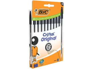 Balpen Bic Cristal medium zwart blister à 10 stuks - 4