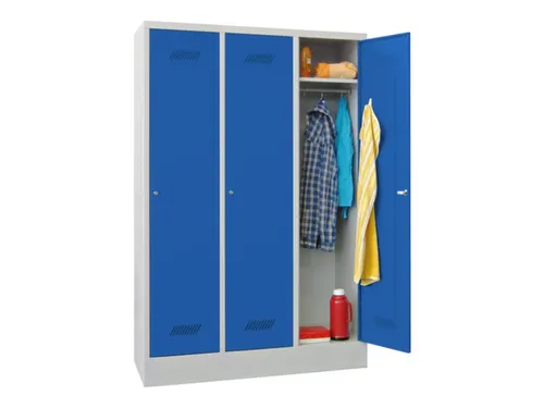 lockerkast,HxBxD 1850x1200x500mm,3vak,RAL7035,front RAL5010