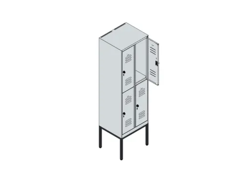dubbeldekse locker,HxBxD 2120x600x500mm,2x2vak.,vak B 300mm