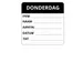 LabelLORD PL Dagetiket Donderdag 50x50mm Zwart Flushlabel 250 stuks