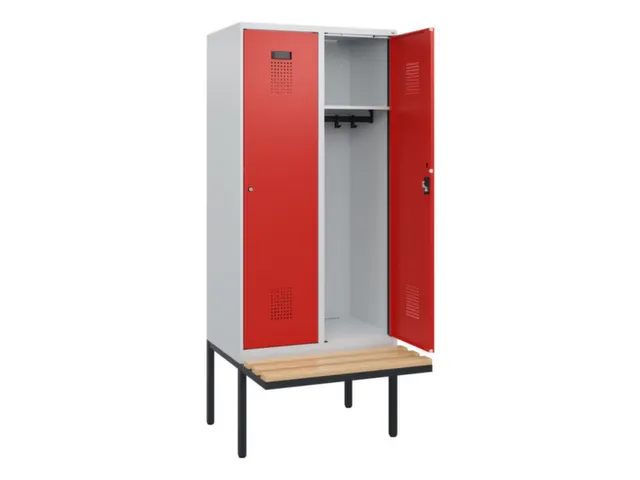locker met bank,HxBxD 1950x800x815mm,2vak,vak B 400mm,cilinderslot