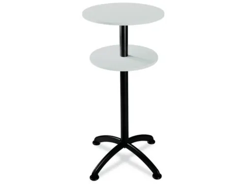 Statafel Stalen 4-Poots H 112cm Lichtgrijs Onderstel Zwart