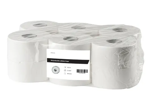 Toiletpapier Mini jumborollen cellulose 2-laags Wit FSC