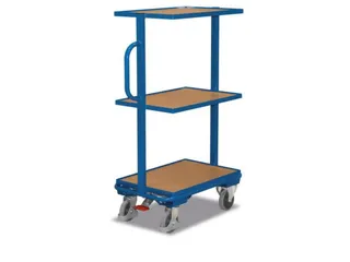 Bijzetwagen Eurobakken 200kg 3 Etages Hout 820x455mm Neigbaar Ral5010 - 2