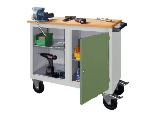 werkbank,verrijdbaar,HxBxD 915x1090x600mm,RAL7035,front RAL6011 - 3