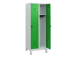 schoollocker,HxBxD 1630x600x500mm,2vak,vak B 300mm,draaigrendel,voeten