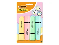 Markeerstift Bic blister à 4 pastelkleuren