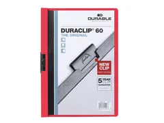 Klemmap Durable Duraclip A4 6mm 60 vellen rood