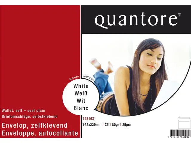 Envelop Quantore Bank C5 162x229mm wit Zelfklevend
