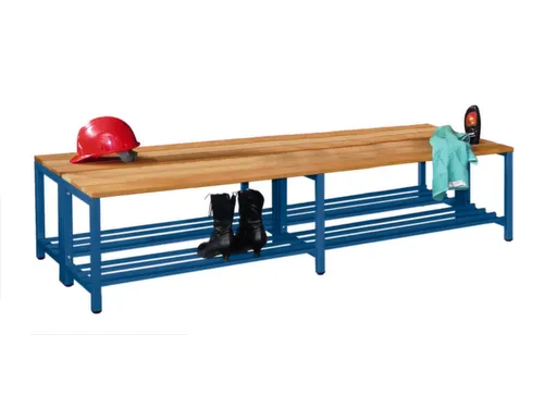 dubbele zitbank,LxD 2000x740mm,houten lijst beuken,onderstel RAL5010