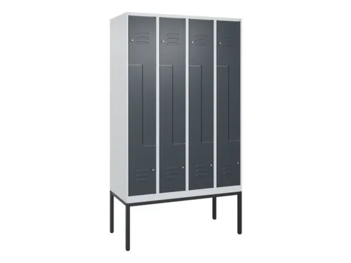 Z-garderobekast,HxBxD 2120x1200x500mm,vak B 150/300mm,cil.-slot