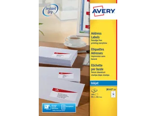 Etiket Avery J8163-10 99.1x38.1mm Inkjet Wit 140 Stuks - 1