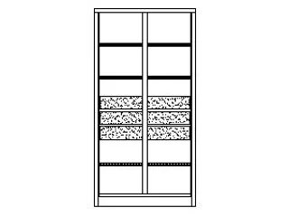 systeemkast,HxBxD 1950x1040x630mm,6xStalen bodem,RAL7035,front RAL6011 - 3